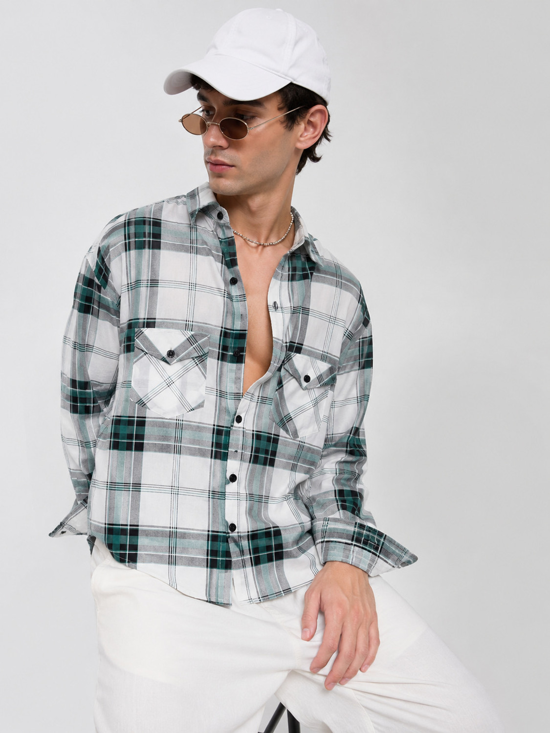 S-LINE Men Regular Fit Checkered Spread Collar Casual Shirt - Image 1