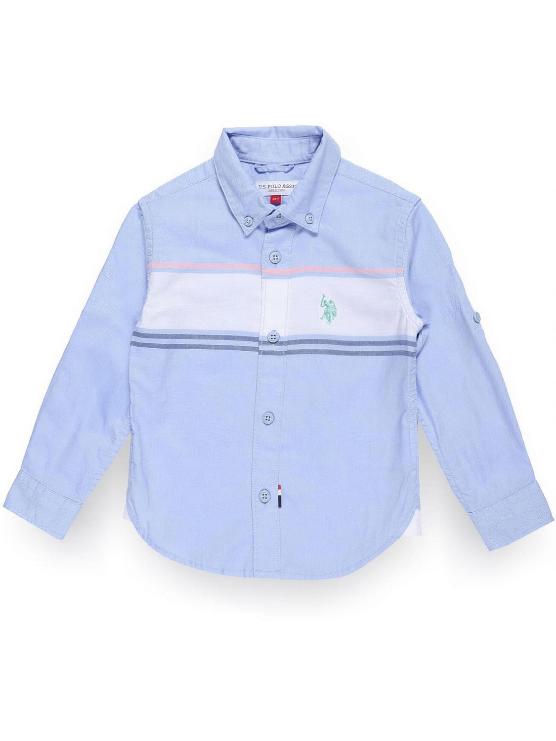 U.S. POLO ASSN. Boys Regular Fit Color Block Casual Shirt - Image 1
