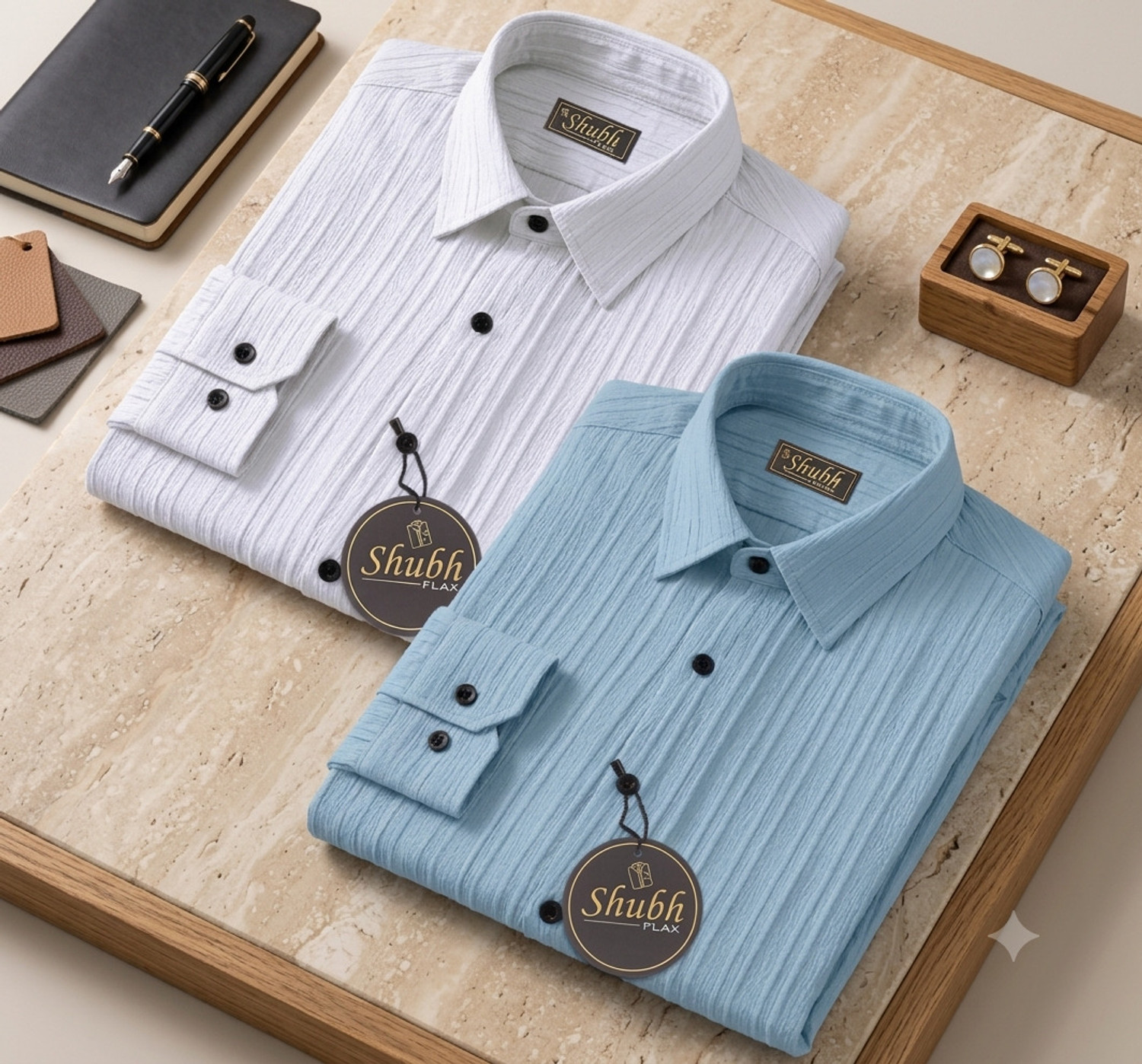 RUHISHVA FASHION Men Regular Fit Solid Spread Collar Formal Shirt - Image 1