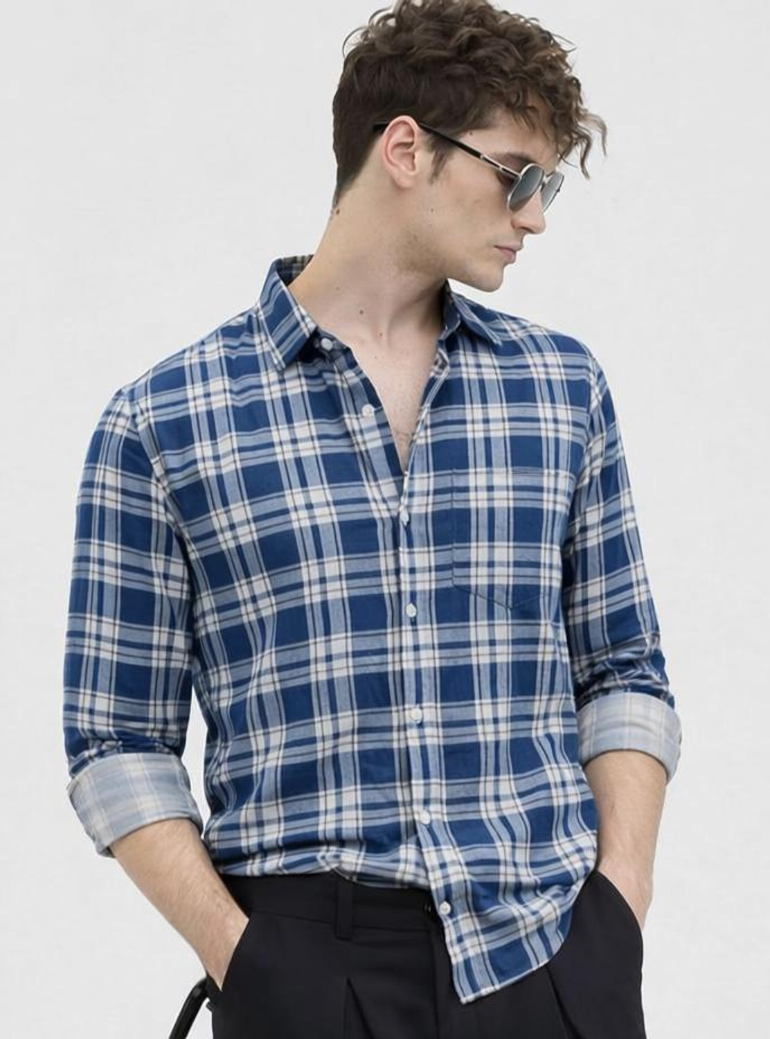 Jai Textiles Men Slim Fit Striped Mandarin Collar Casual Shirt - Image 1