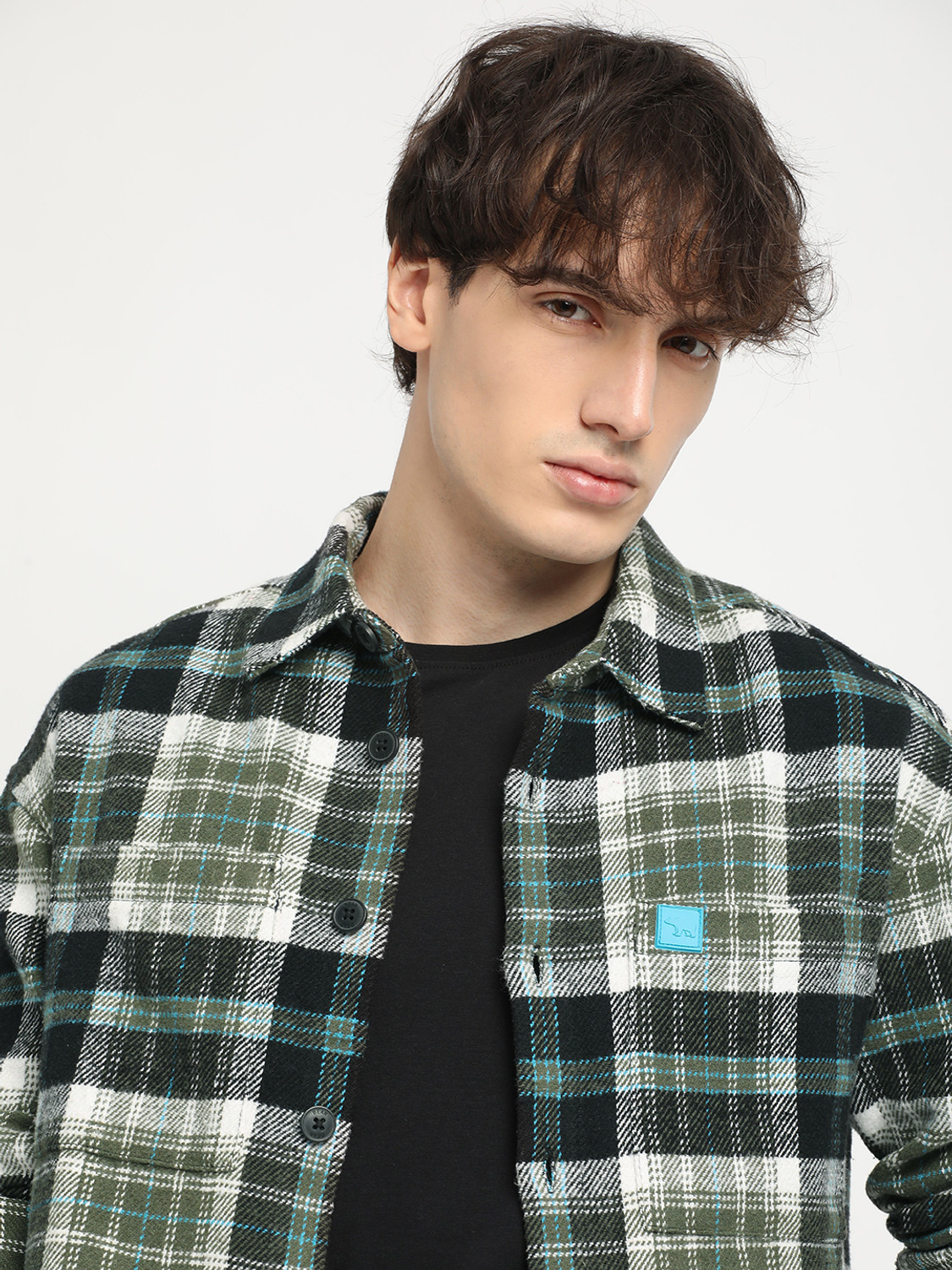 THE BEAR HOUSE Men Relaxed Fit Checkered Spread Collar Casual Shirt - Image 1