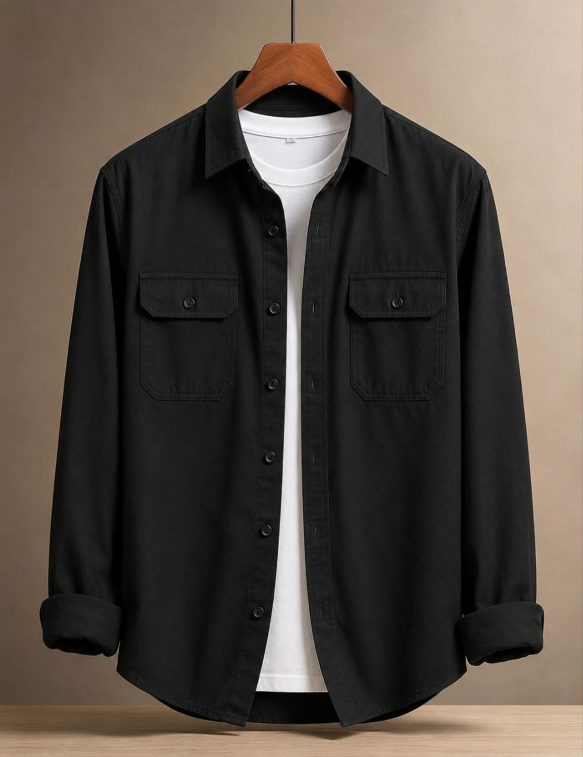 JCOSTA Men Regular Fit Solid Spread Collar Casual Shirt - Image 1