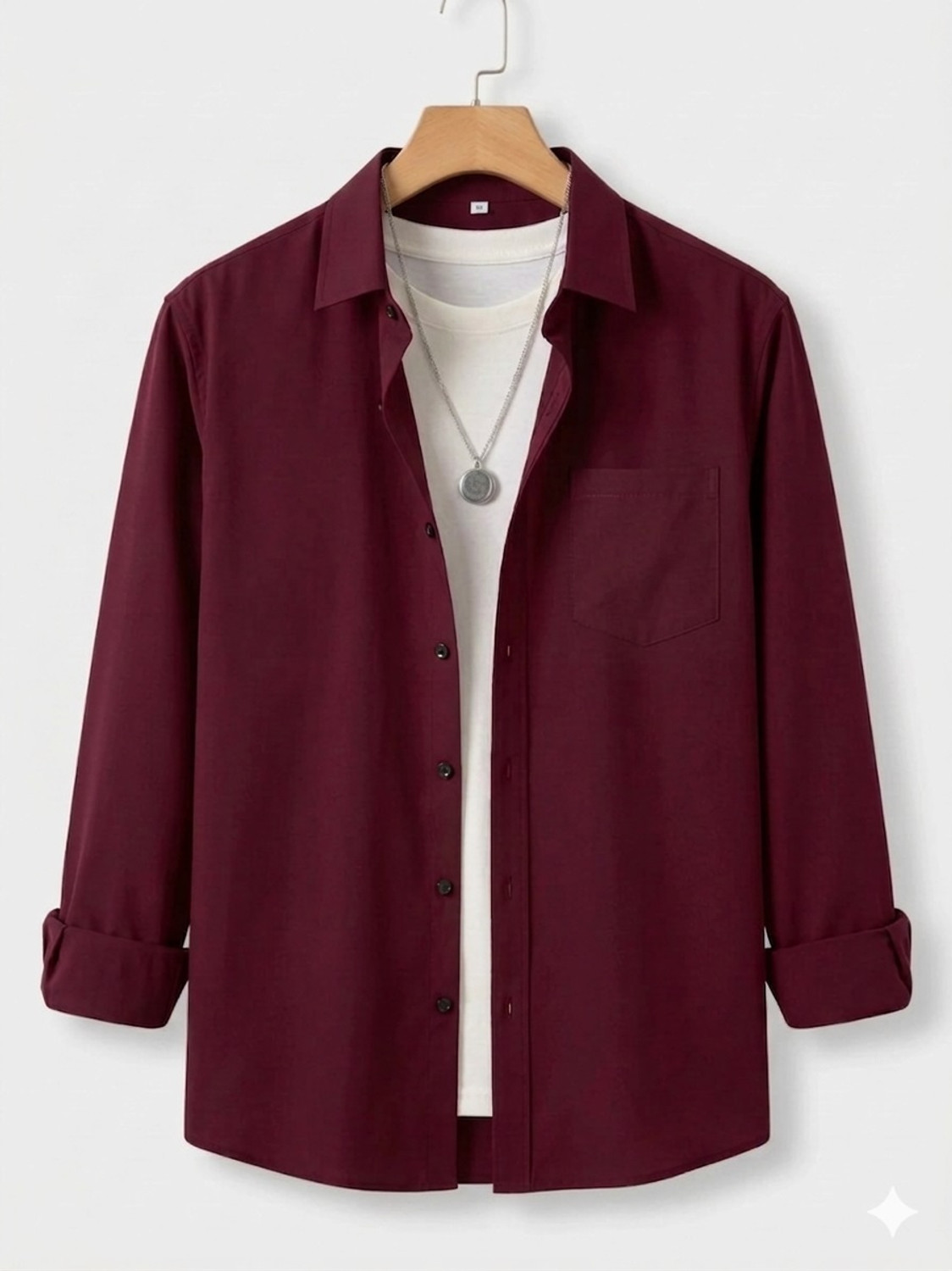 PRAIZY Men Regular Fit Solid Spread Collar Casual Shirt - Image 1