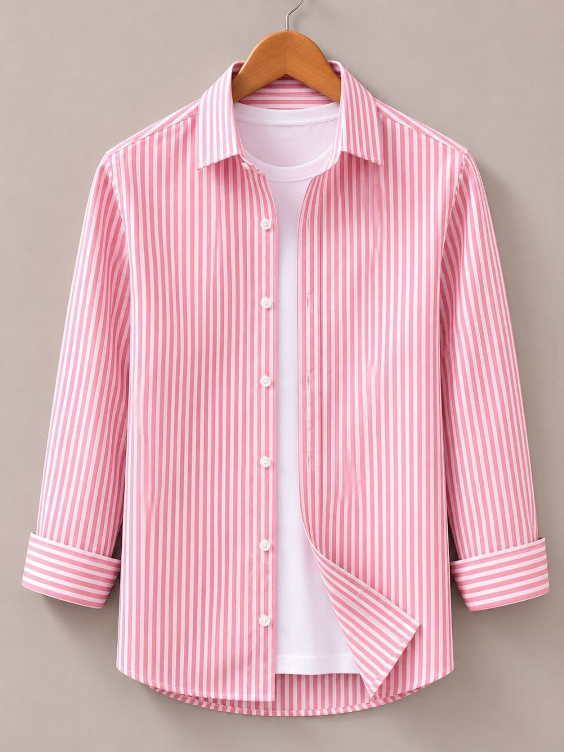Bluecorp enterprise Men Slim Fit Striped Spread Collar Casual Shirt - Image 1