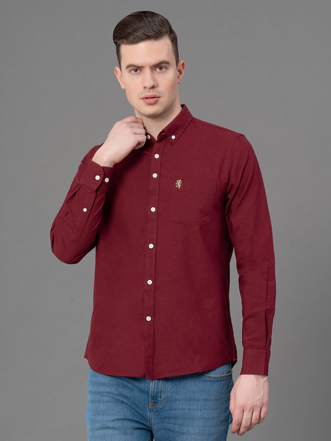 RED TAPE Men Regular Fit Solid Button Down Collar Casual Shirt - Image 1