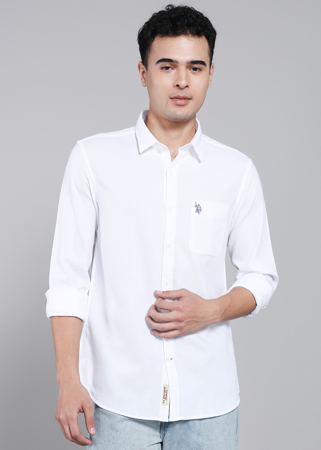 U.S. Polo Assn. Denim Co. Men Regular Fit Blue Casual Shirt - Image 1