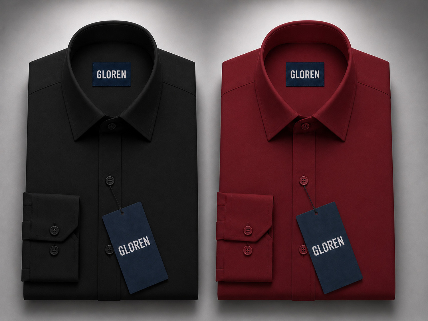 GLOREN Men Regular Fit Solid Spread Collar Formal Shirt (Pack of 2) - Image 1