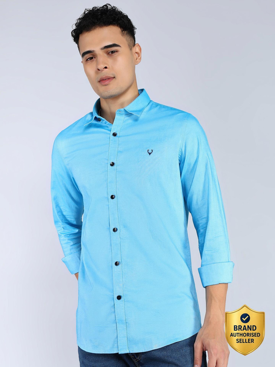 Allen Solly Men Regular Fit Solid Spread Collar Casual Shirt - Image 1