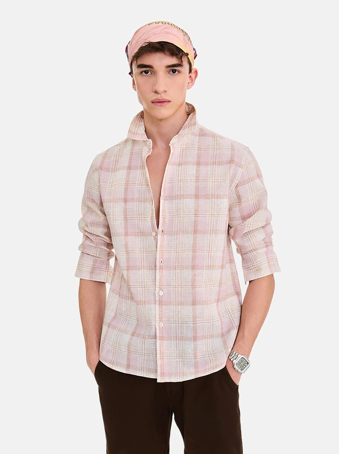 Snitch Men Regular Fit Checkered Spread Collar Casual Shirt - Image 1