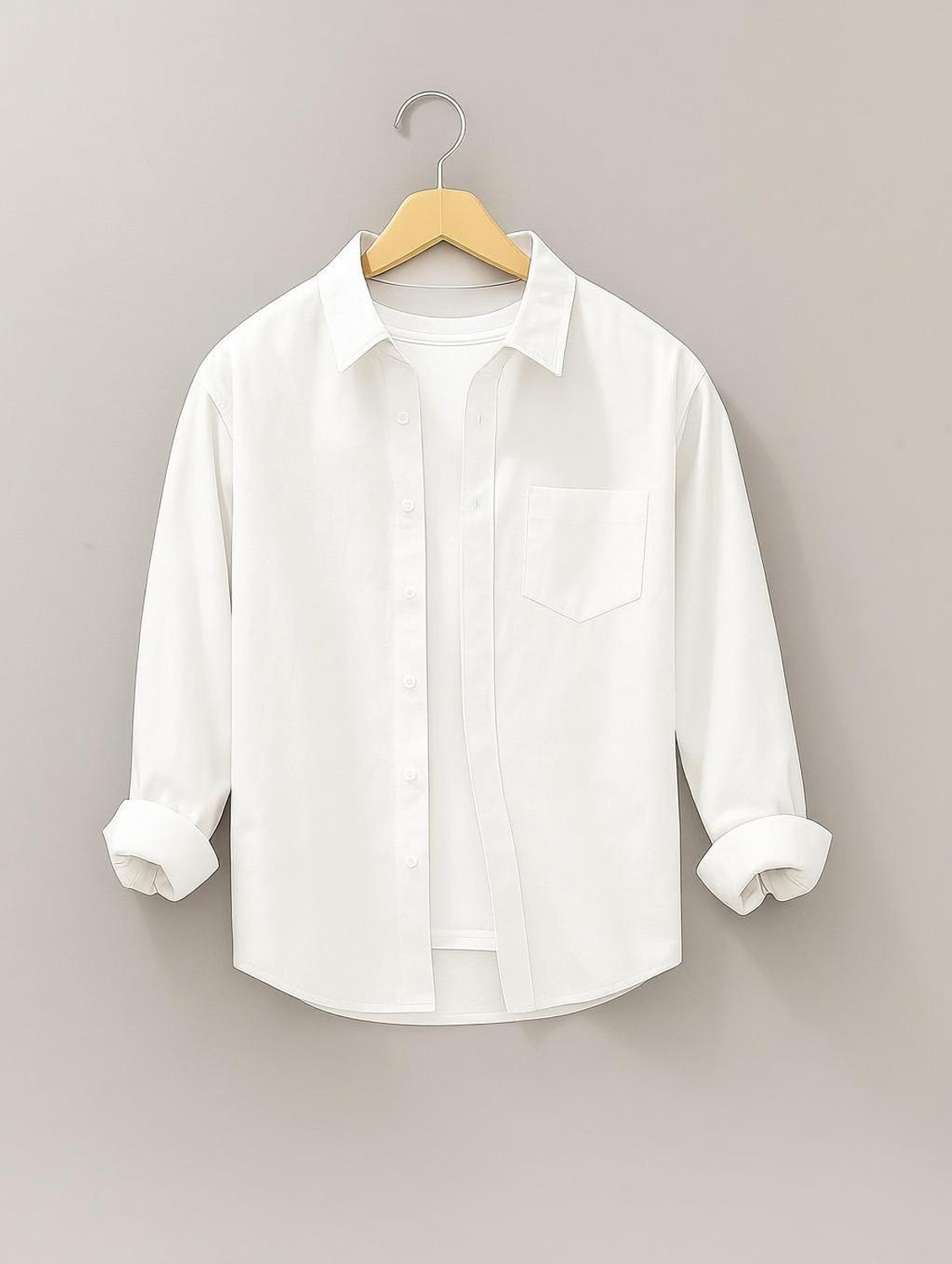 MORLY Men Regular Fit Solid Spread Collar Casual Shirt - Image 1