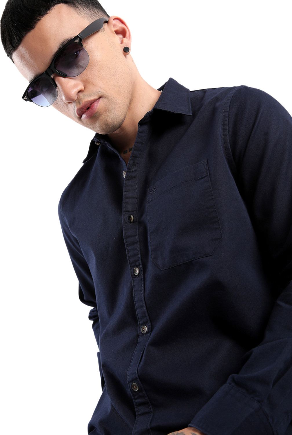 WROGN Men Regular Fit Solid Casual Shirt - Image 1