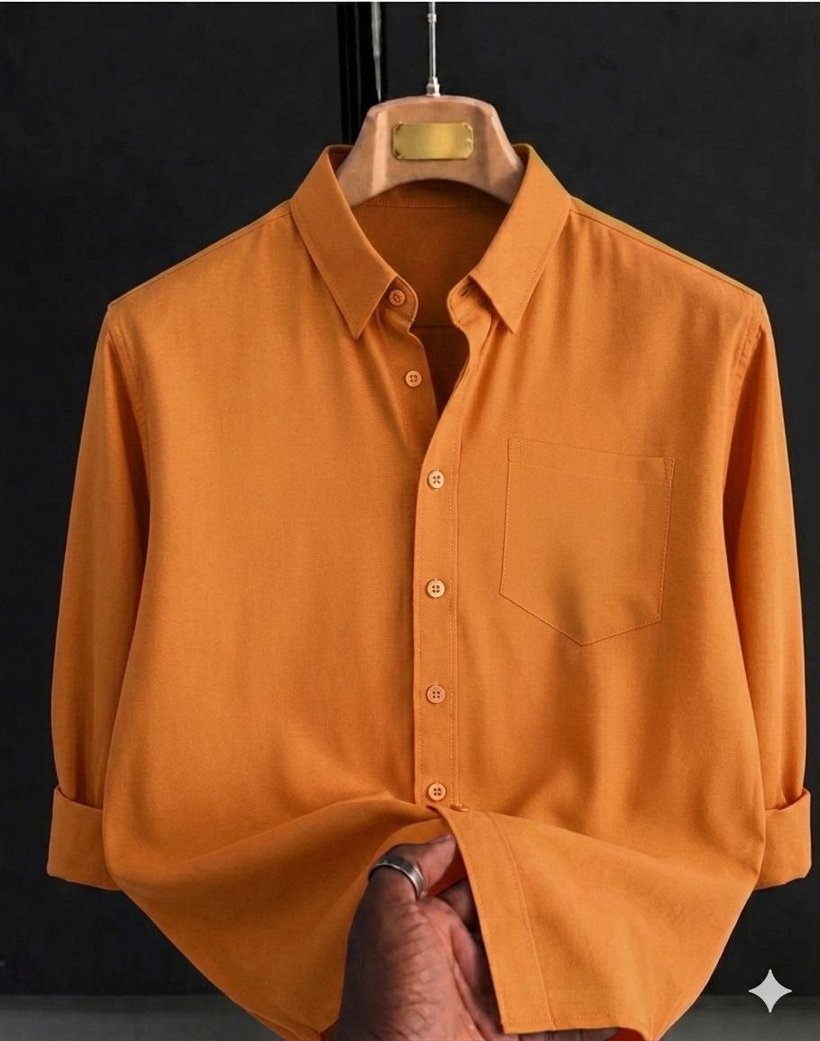 youth first Men Slim Fit Solid Spread Collar Casual Shirt - Image 1