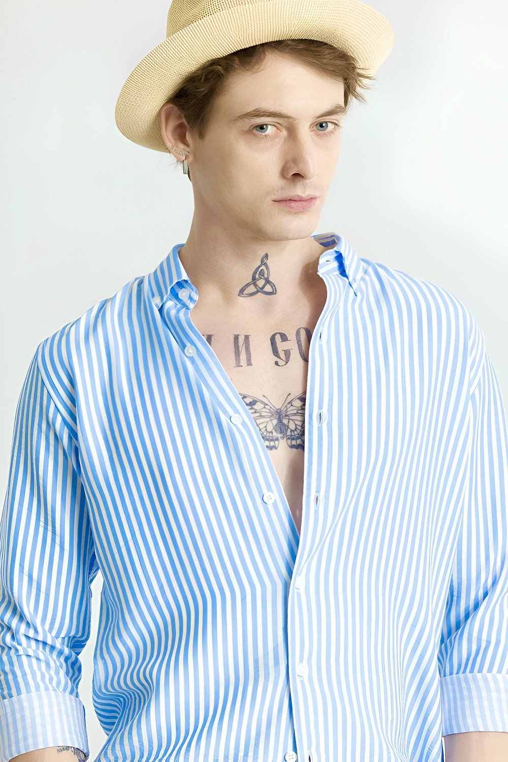 RODEIZ Men Slim Fit Striped Casual Shirt - Image 1