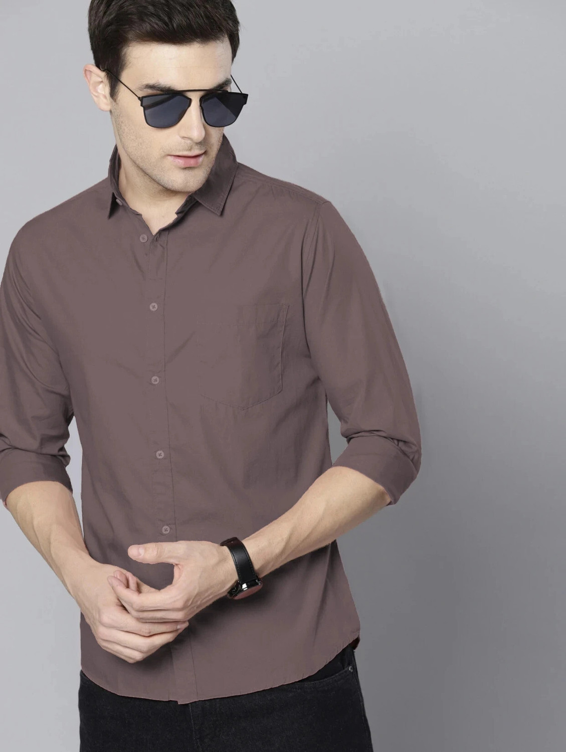 TIGER SNAKE Men Regular Fit Solid Spread Collar Formal Shirt - Image 1