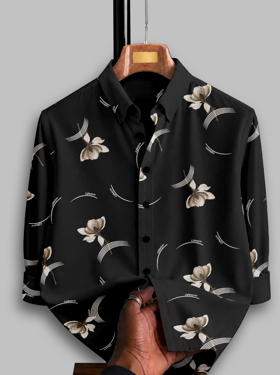 Poltern Men Regular Fit Floral Print Casual Shirt - Image 1