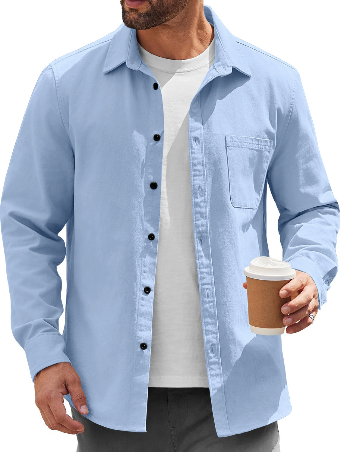 bellstone Men Relaxed Fit Solid Spread Collar Casual Shirt - Image 1