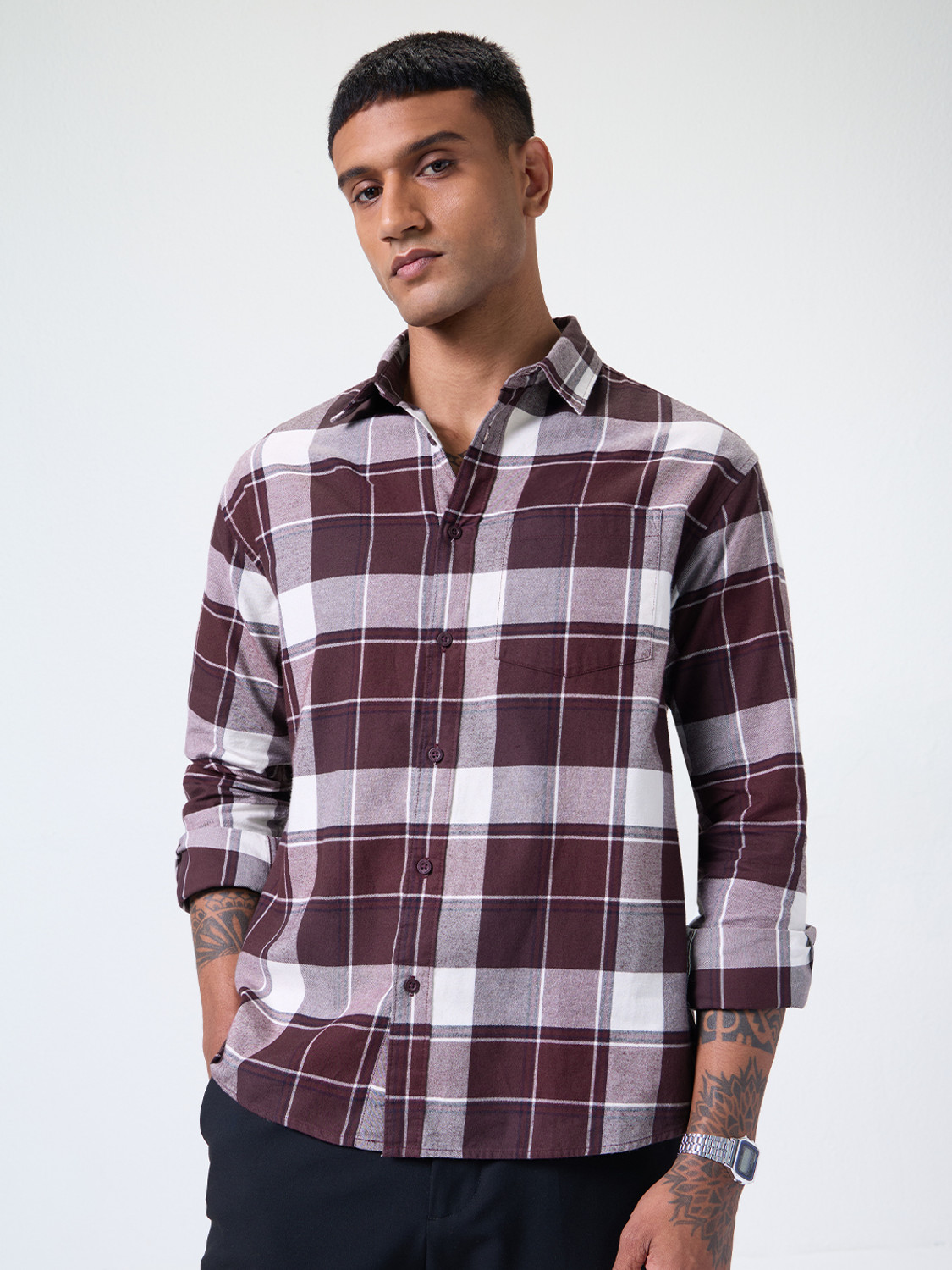 The Souled Store Men Relaxed Fit Checkered Casual Shirt - Image 1