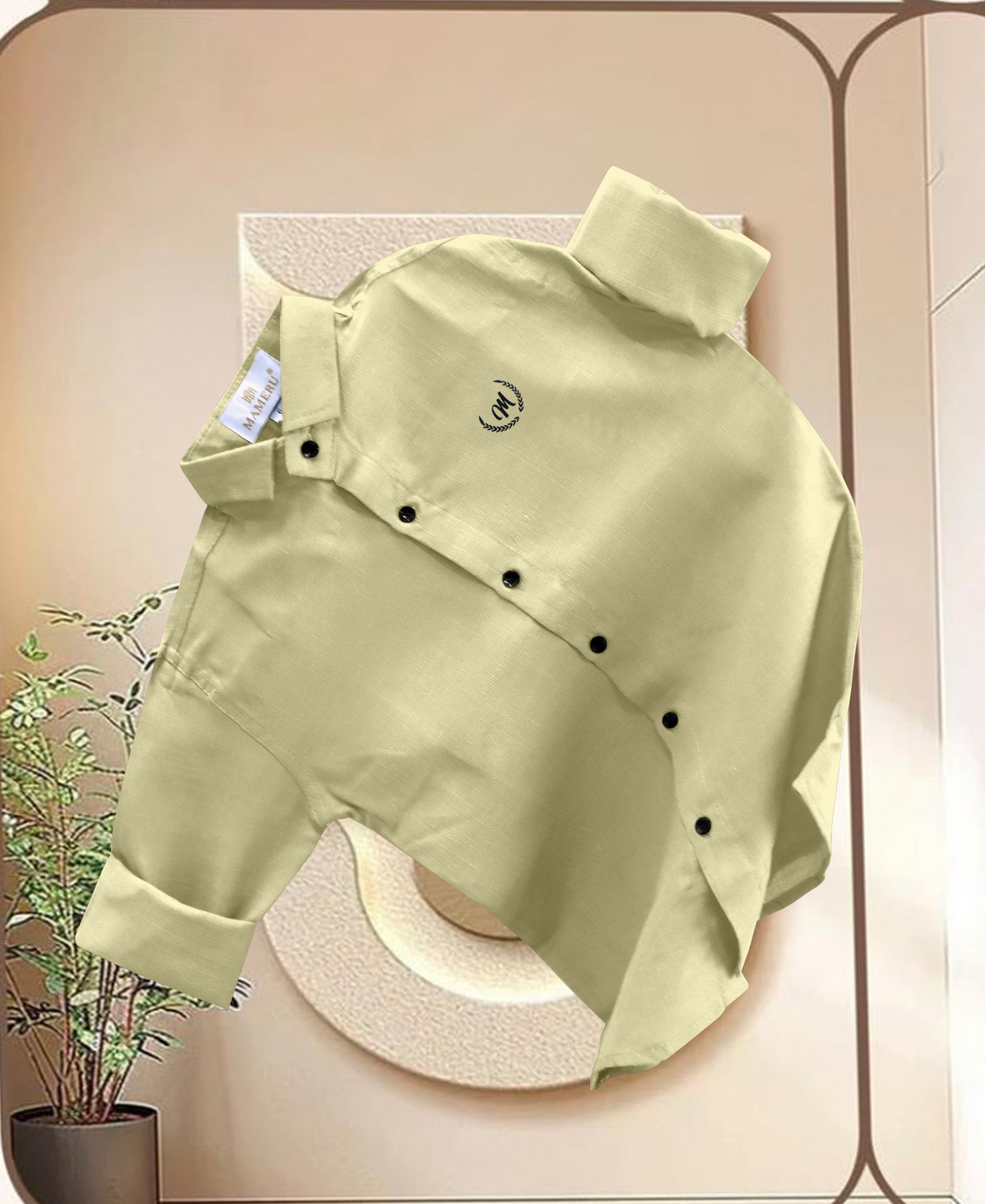 Mameru Boys Regular Fit Solid Casual Shirt - Image 1