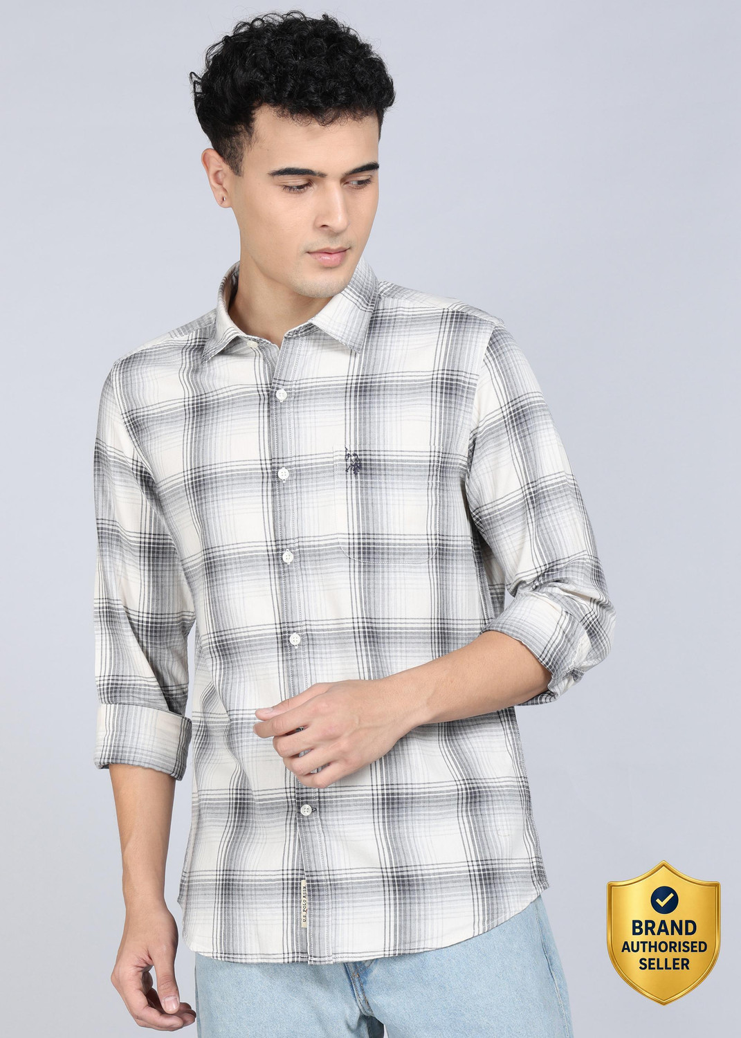 U.S. Polo Assn. Denim Co. Men Regular Fit Blue Casual Shirt - Image 1