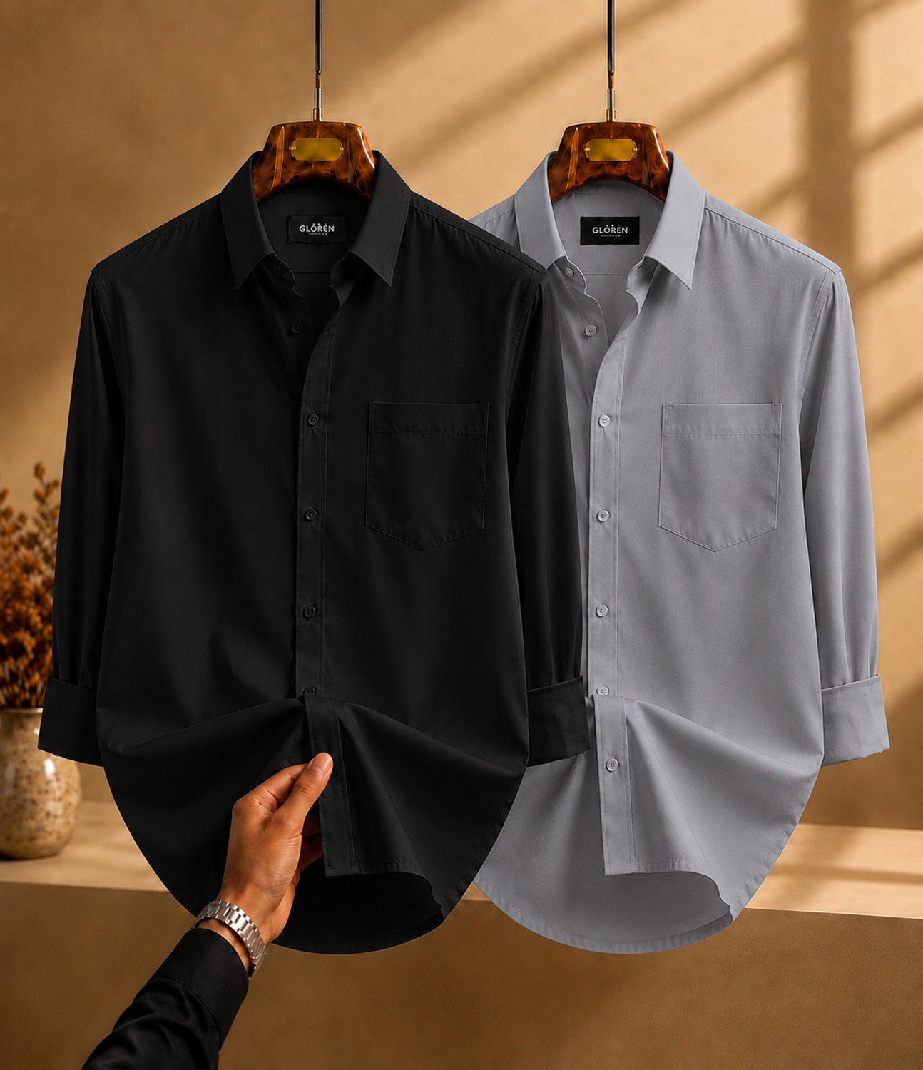 GLOREN Men Solid Casual Multicolor Shirt - Image 1