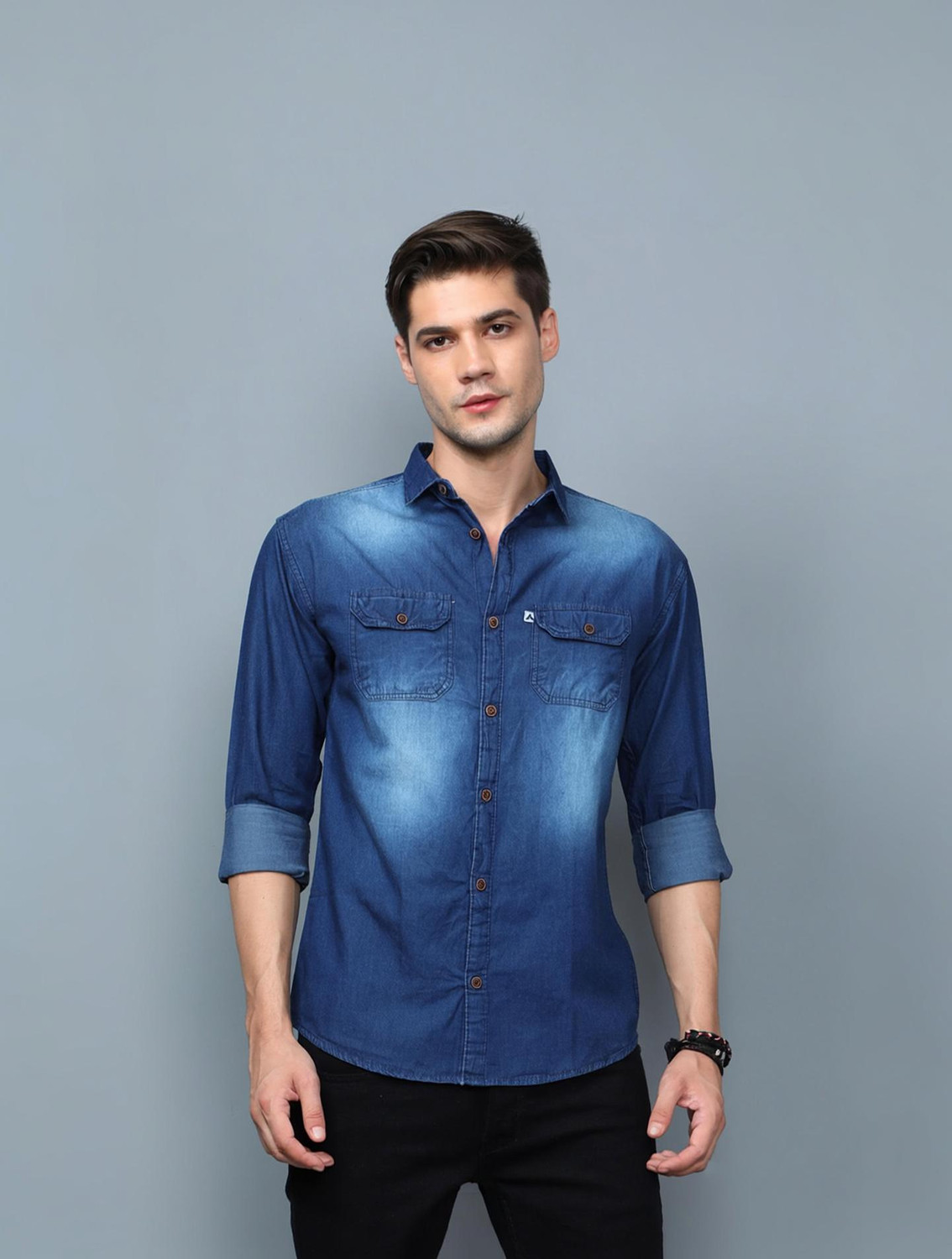 AIDAN PAUL Men Regular Fit Washed Casual Shirt - Image 1