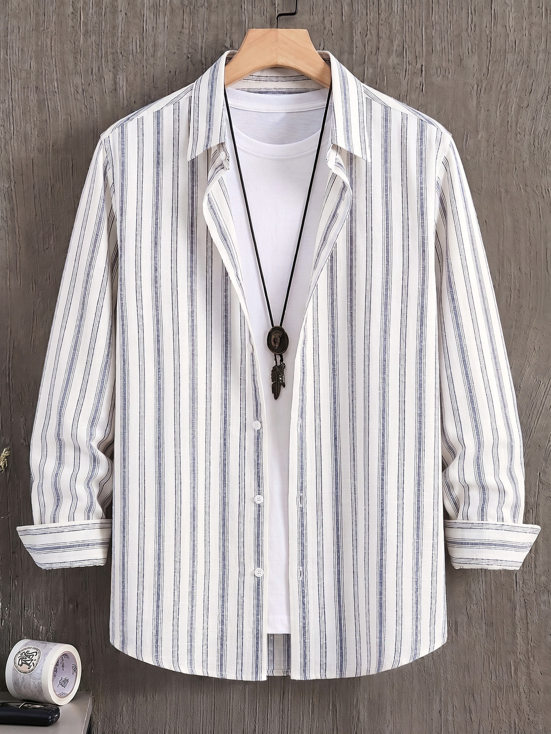 zbio Men Regular Fit Striped Spread Collar Casual Shirt - Image 1