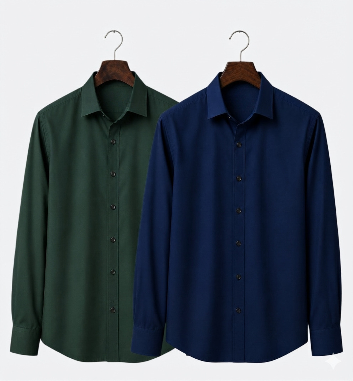kruze Men Regular Fit Solid Spread Collar Casual Shirt (Pack of 2) - Image 1