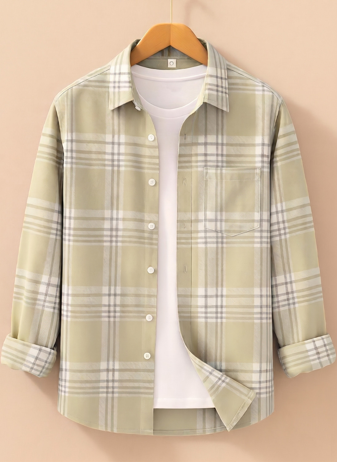 MRNYB Men Regular Fit Checkered Spread Collar Casual Shirt - Image 1