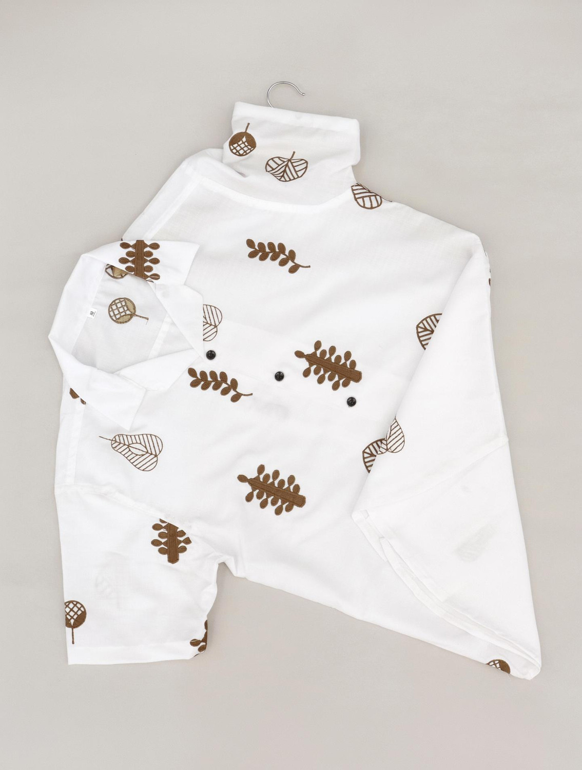 LEMZODIC Men Regular Fit Embroidered Lapel Collar Casual Shirt - Image 1