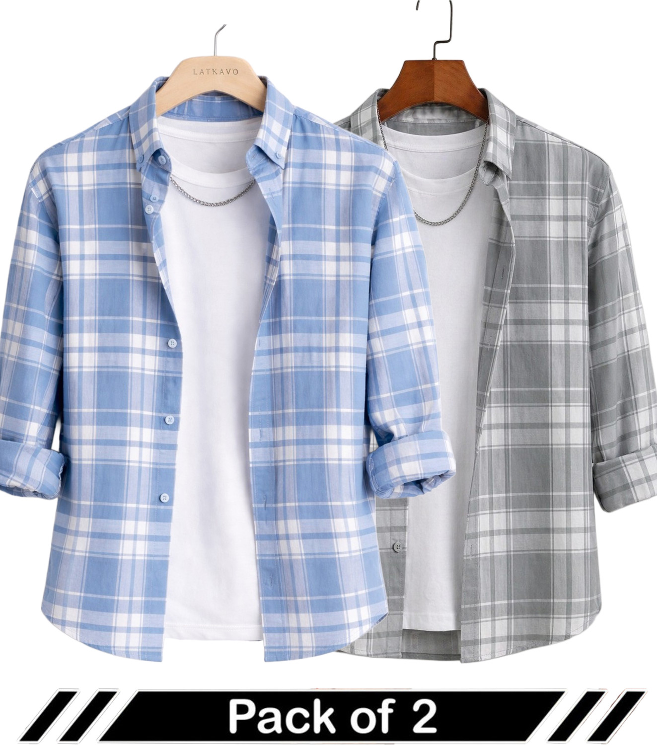 Shimak International Men Regular Fit Checkered Casual Shirt (Pack of - Image 1