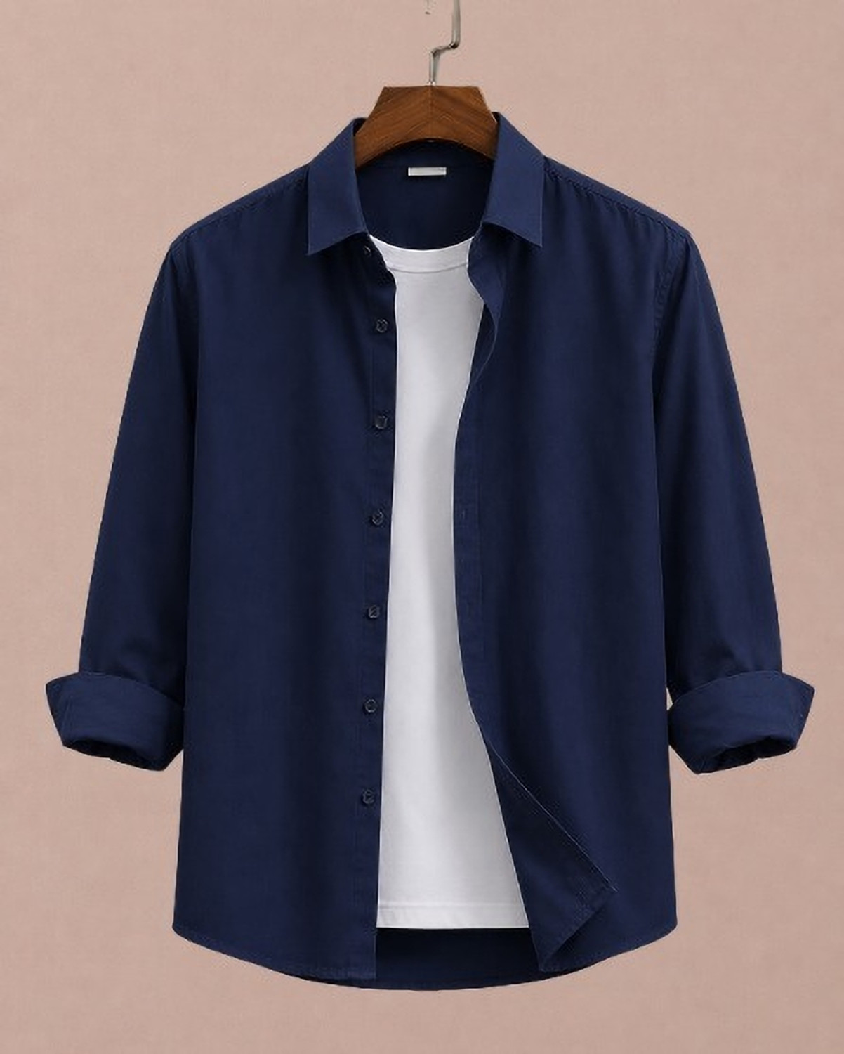 TorontoCN Men Regular Fit Solid Spread Collar Casual Shirt - Image 1