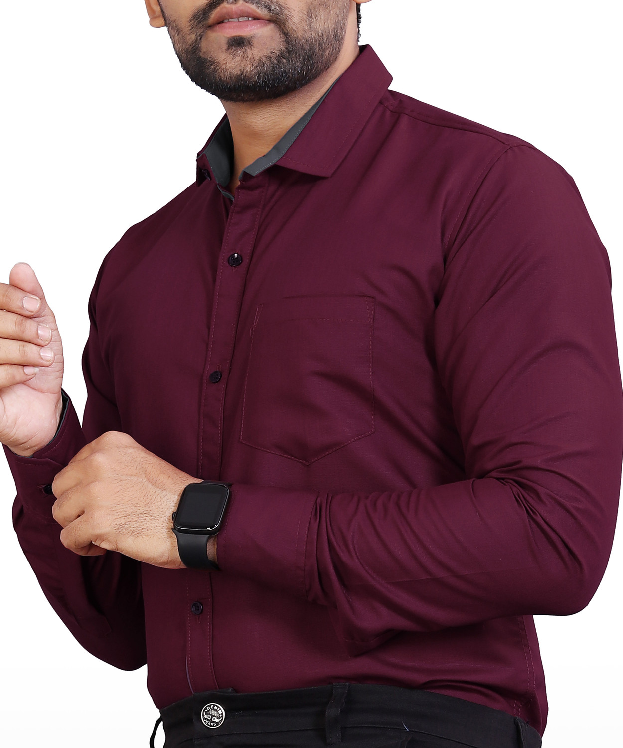 METRONAUT Men Regular Fit Solid Spread Collar Formal Shirt - Image 1