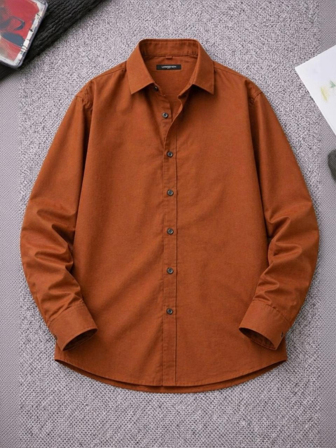 JCOSTA Men Regular Fit Solid Spread Collar Casual Shirt - Image 1