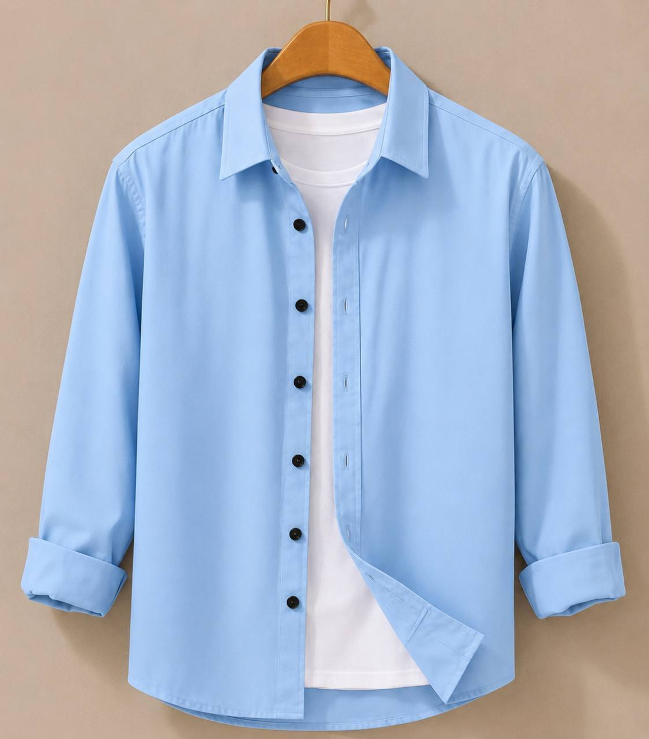 JCOSTA Men Regular Fit Solid Spread Collar Casual Shirt - Image 1