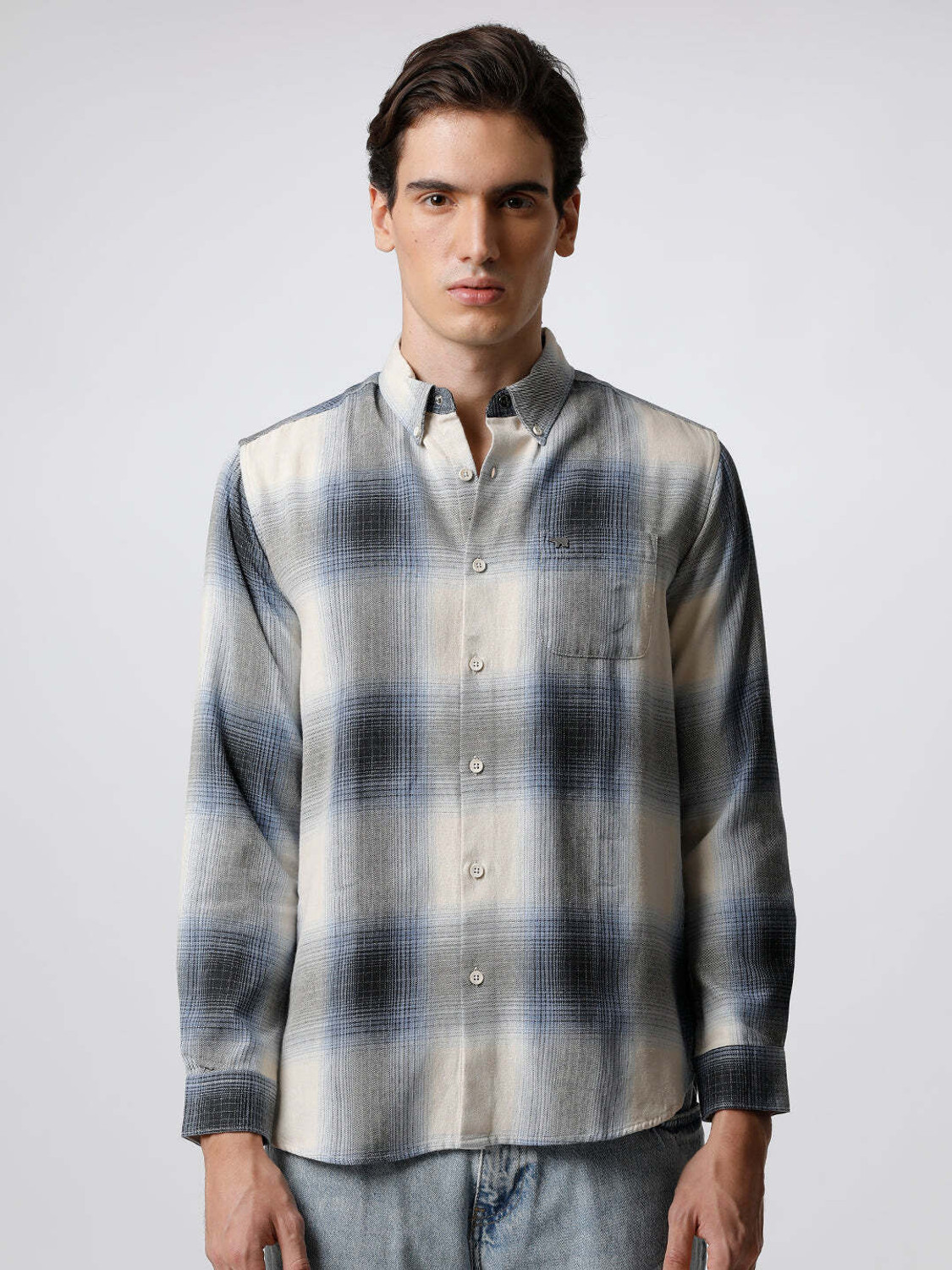 THE BEAR HOUSE Men Slim Fit Checkered Casual Shirt - Image 1