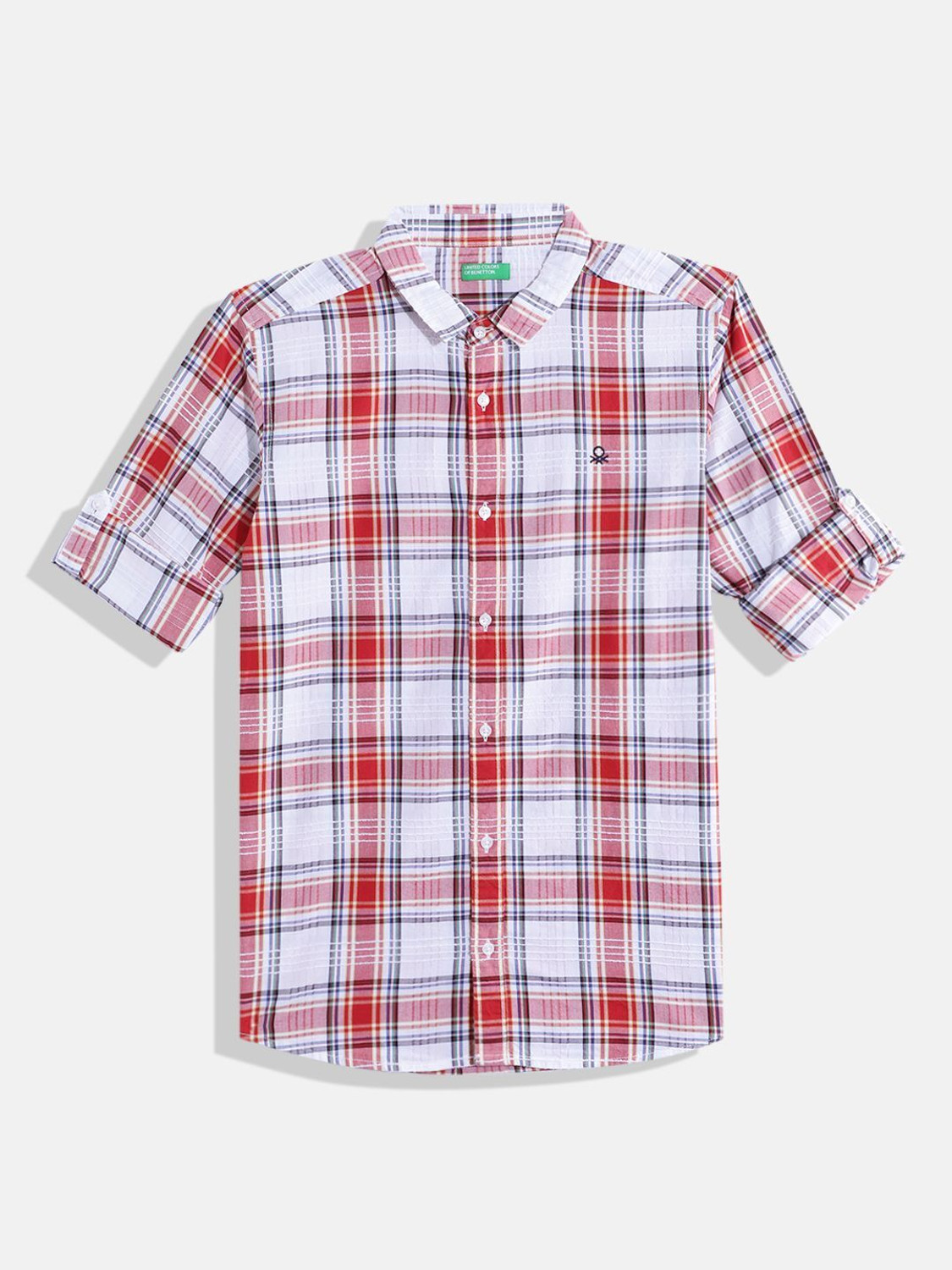 United Colors of Benetton Boys Regular Fit Checkered Casual Shirt - Image 1