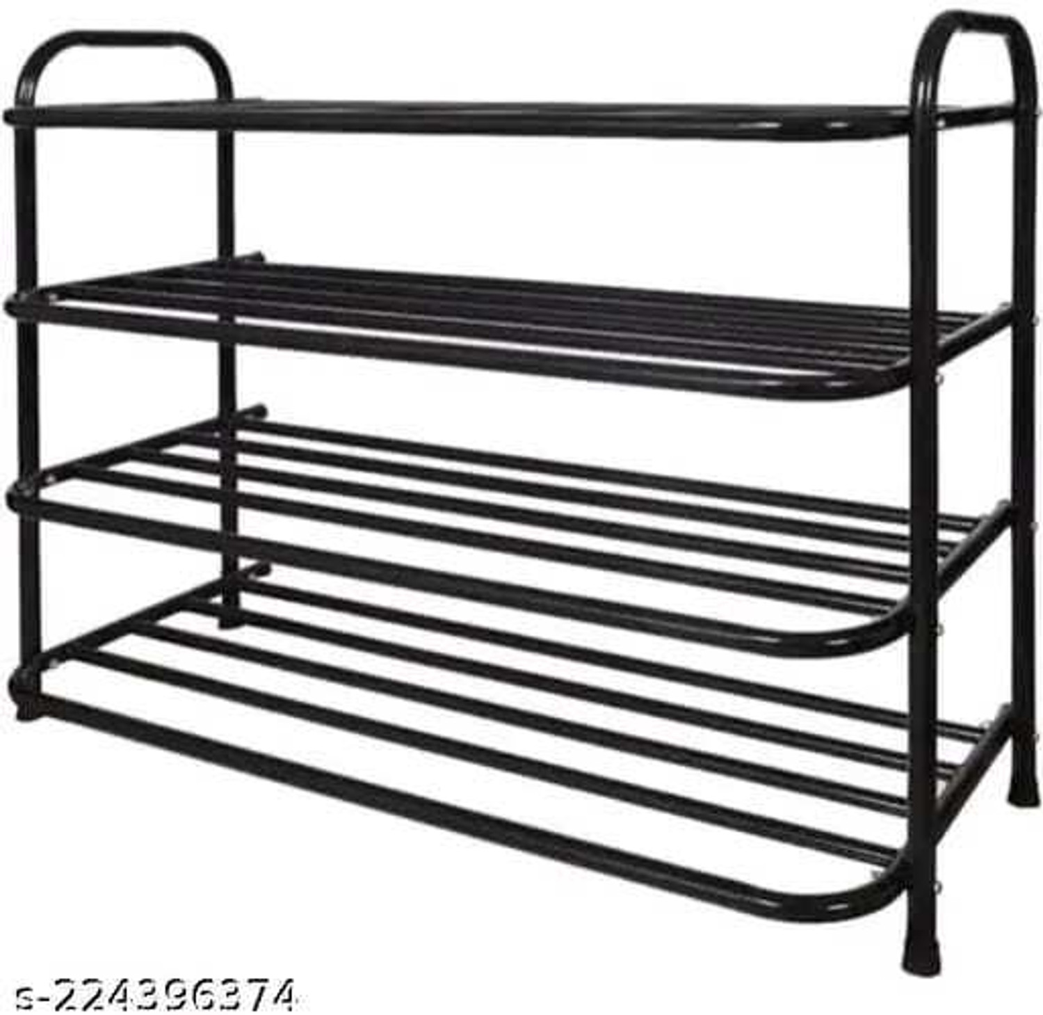Pipasa Metal Shoe Stand (METAL SHOE RACK BLACK, 4 Shelves, DIY(Do-It-Yourself)) - Image 1