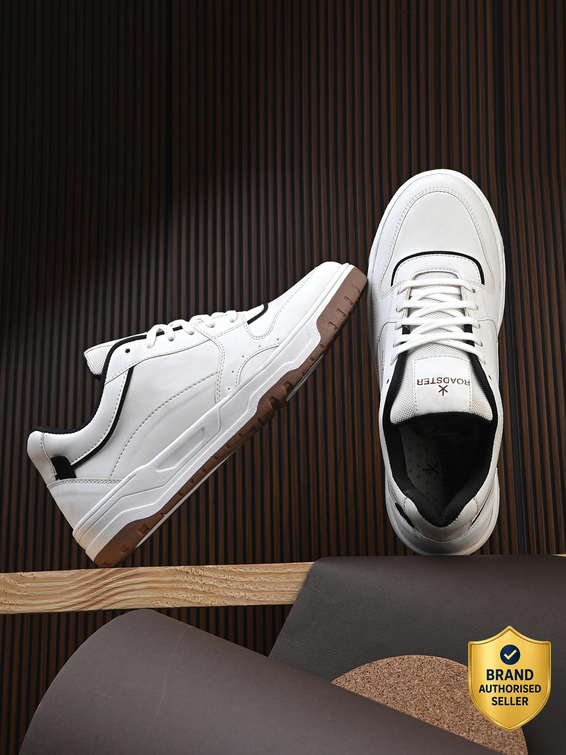 Roadster Men's Cool White Casual Sneakers | Everyday Fashion | Athletic & Comfortable Sneakers For Men (White , 6) - Image 1