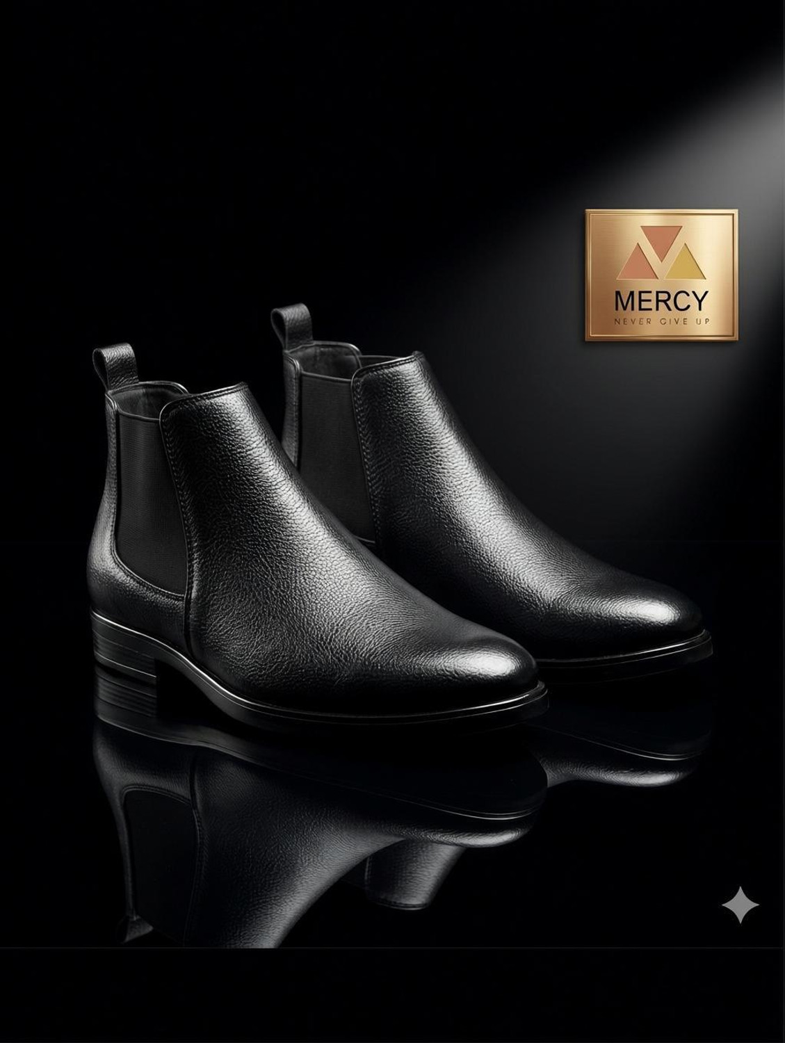 mercy Menâs Fashion Chelsea Boots | Durable Sole | Premium Formal Casual Footwear For Men (Black , 7) - Image 1