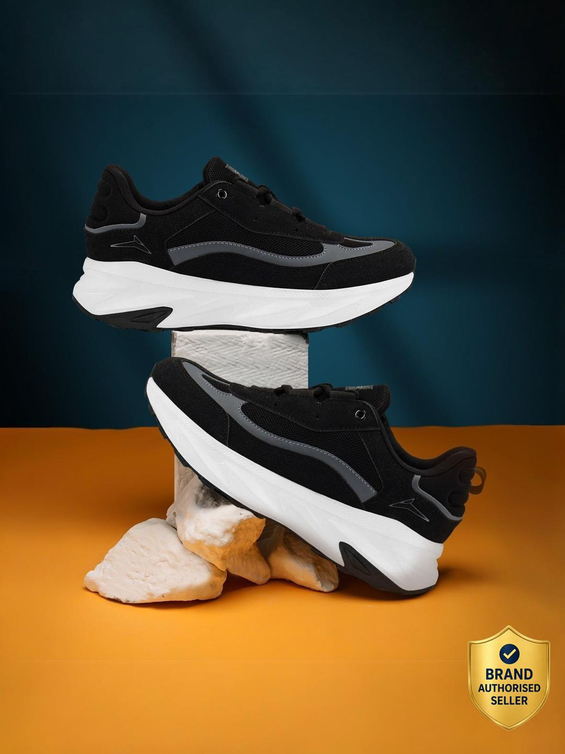 JQR HUNGARY Sneakers for Men (Black, Size 10) - Image 1