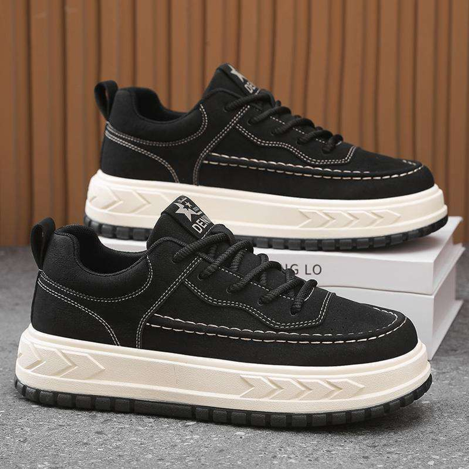 Umesh Sneakers For Men (Black , 8) - Image 1