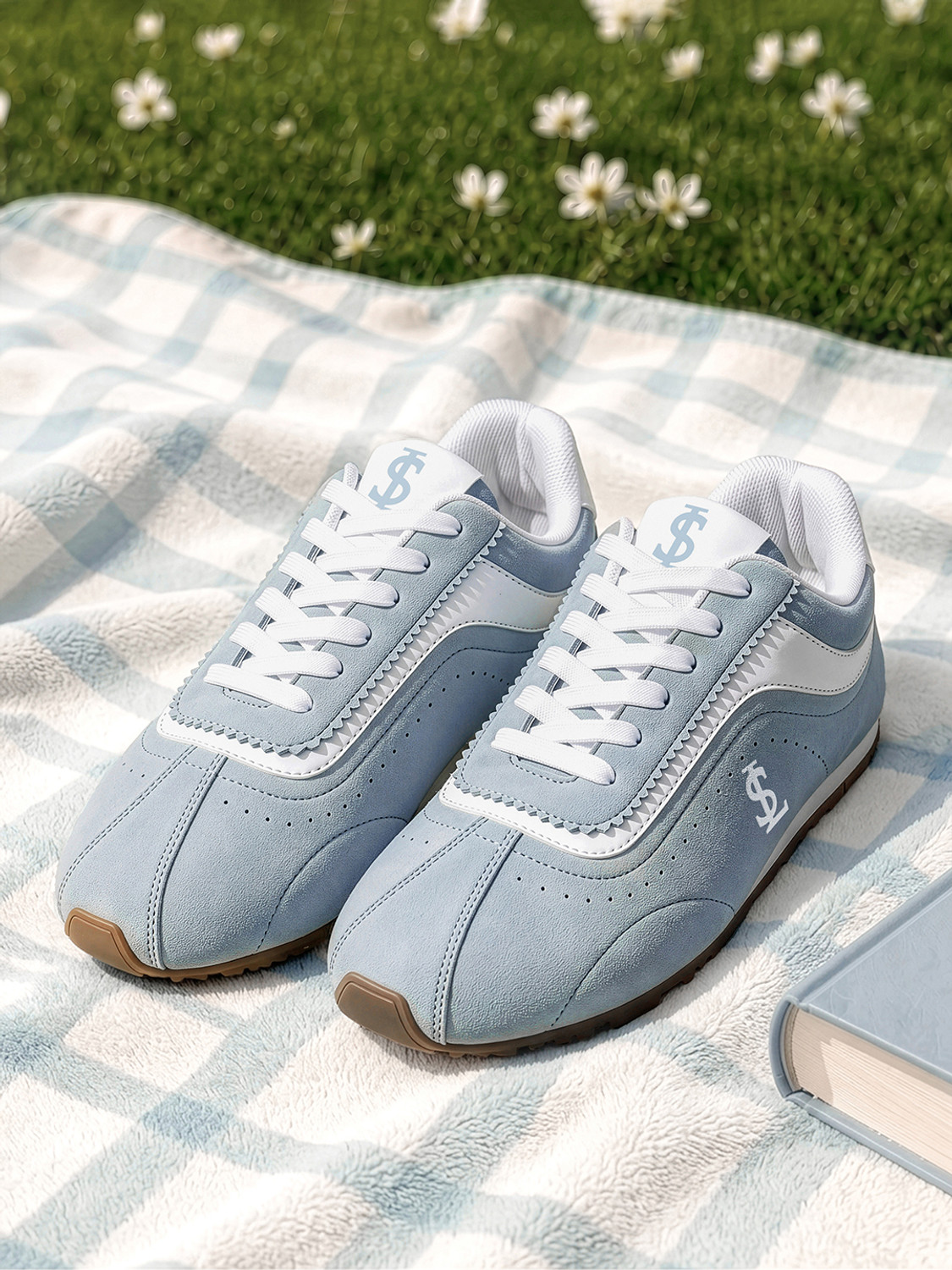 LOUIS STITCH Women's Ice Blue Lightweight Lace-Up Sneakers Sneakers For Women (Blue , 6) - Image 1