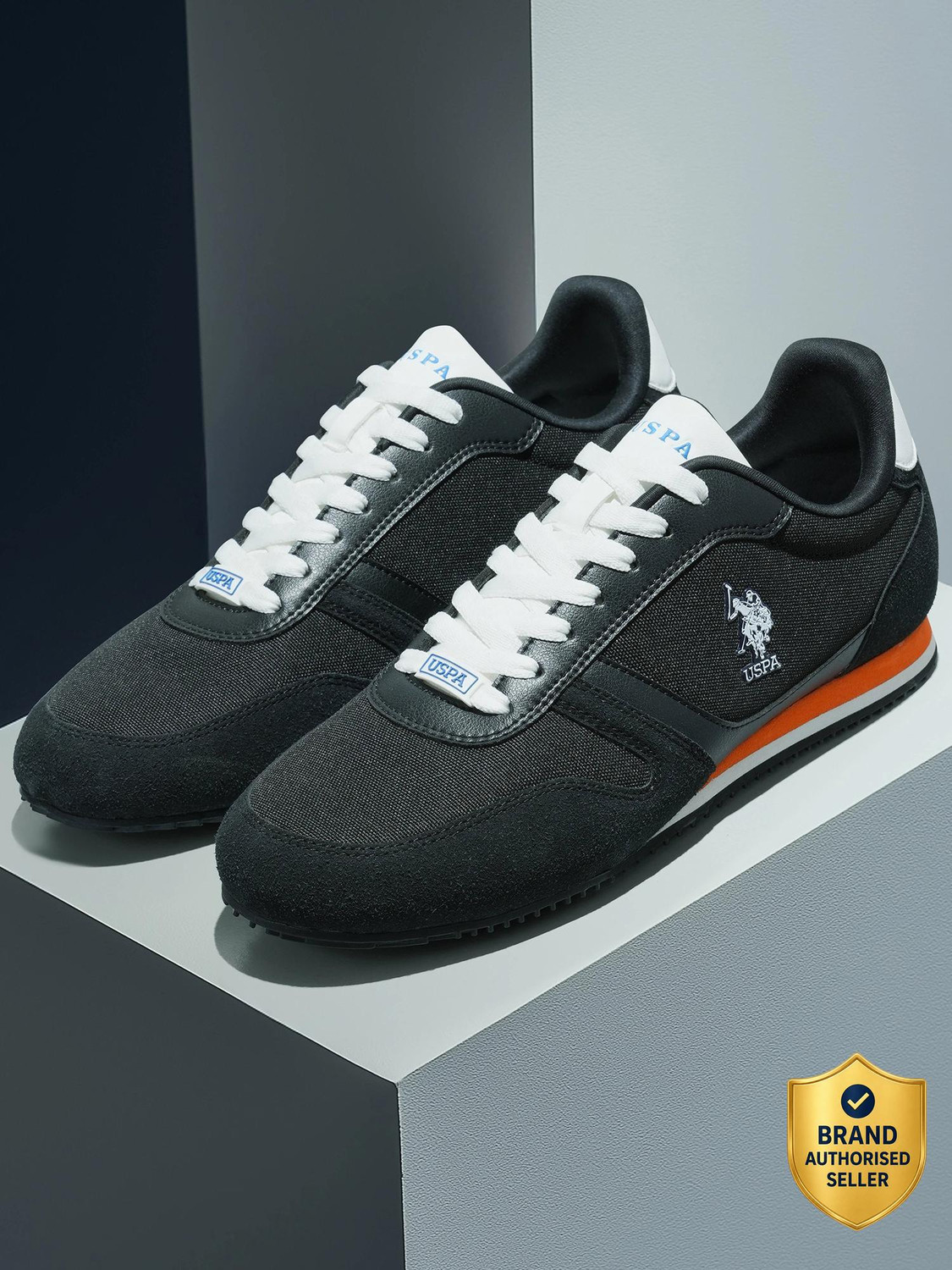 U.S. POLO ASSN. CLEMT 3.0 Sneakers For Men (Black , 8) - Image 1