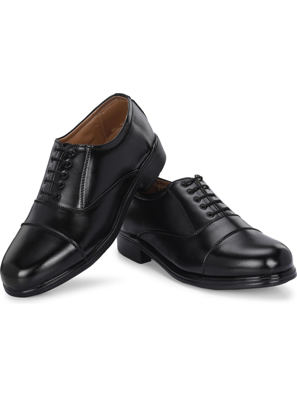 B-Fox Men's Leather Officer Uniform Shoes Black 12 - Image 1