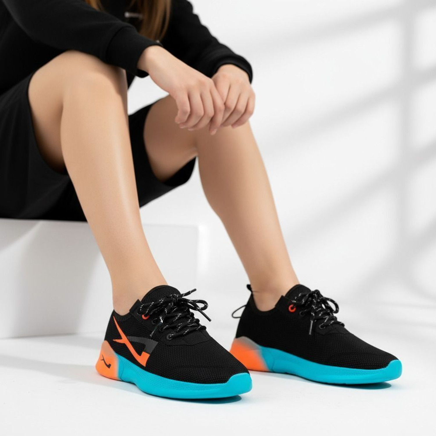 JK PORT Men's Black Running Shoes - Image 1