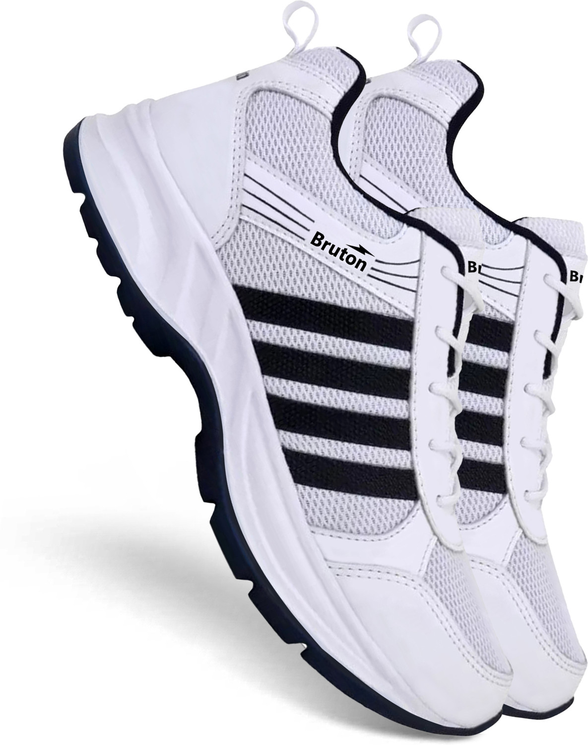 BRUTON Lite Sports Running Shoes for Men (White, UK 8) - Image 1