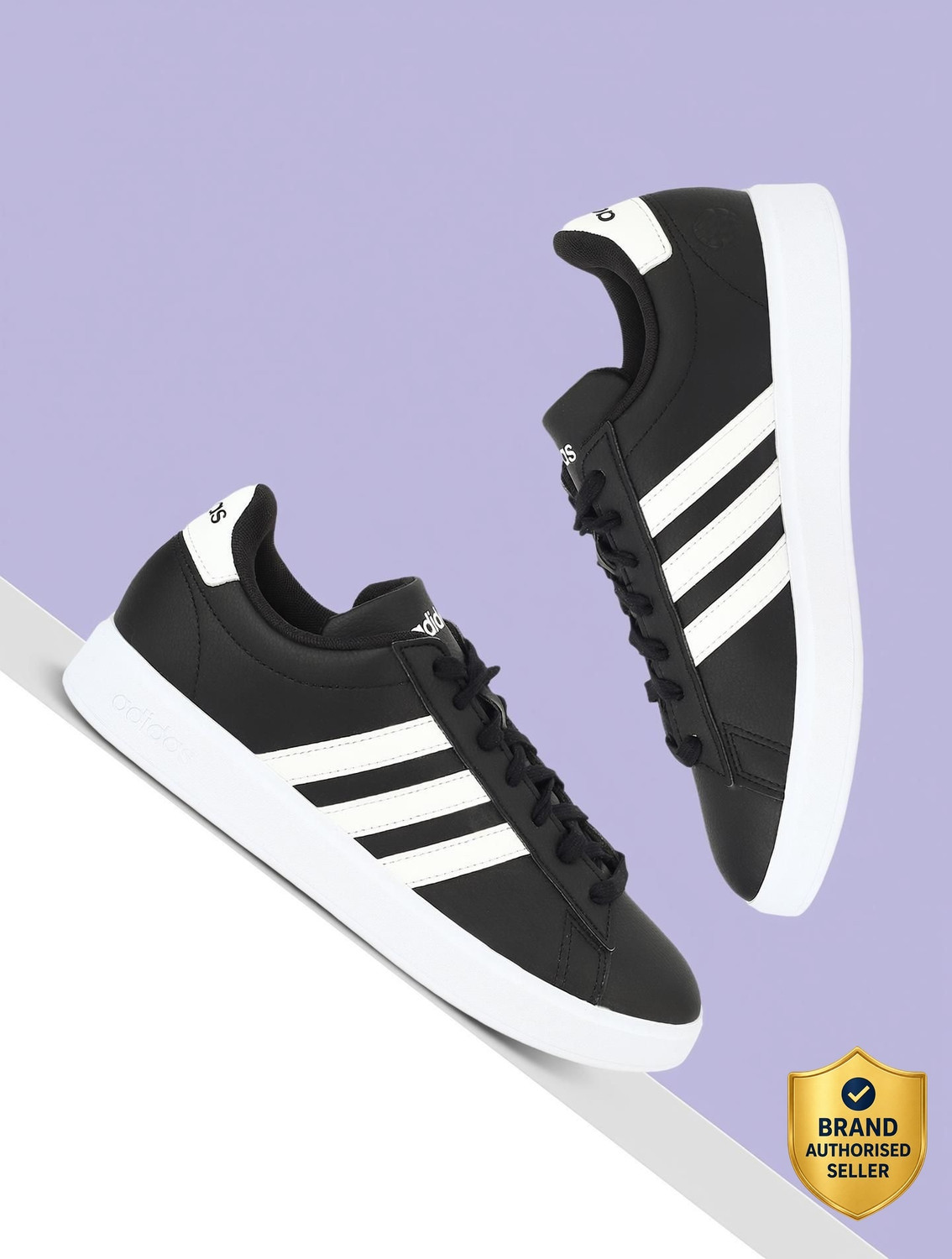 ADIDAS GRAND COURT 2.0 Running Shoes For Men (Black , 11) - Image 1