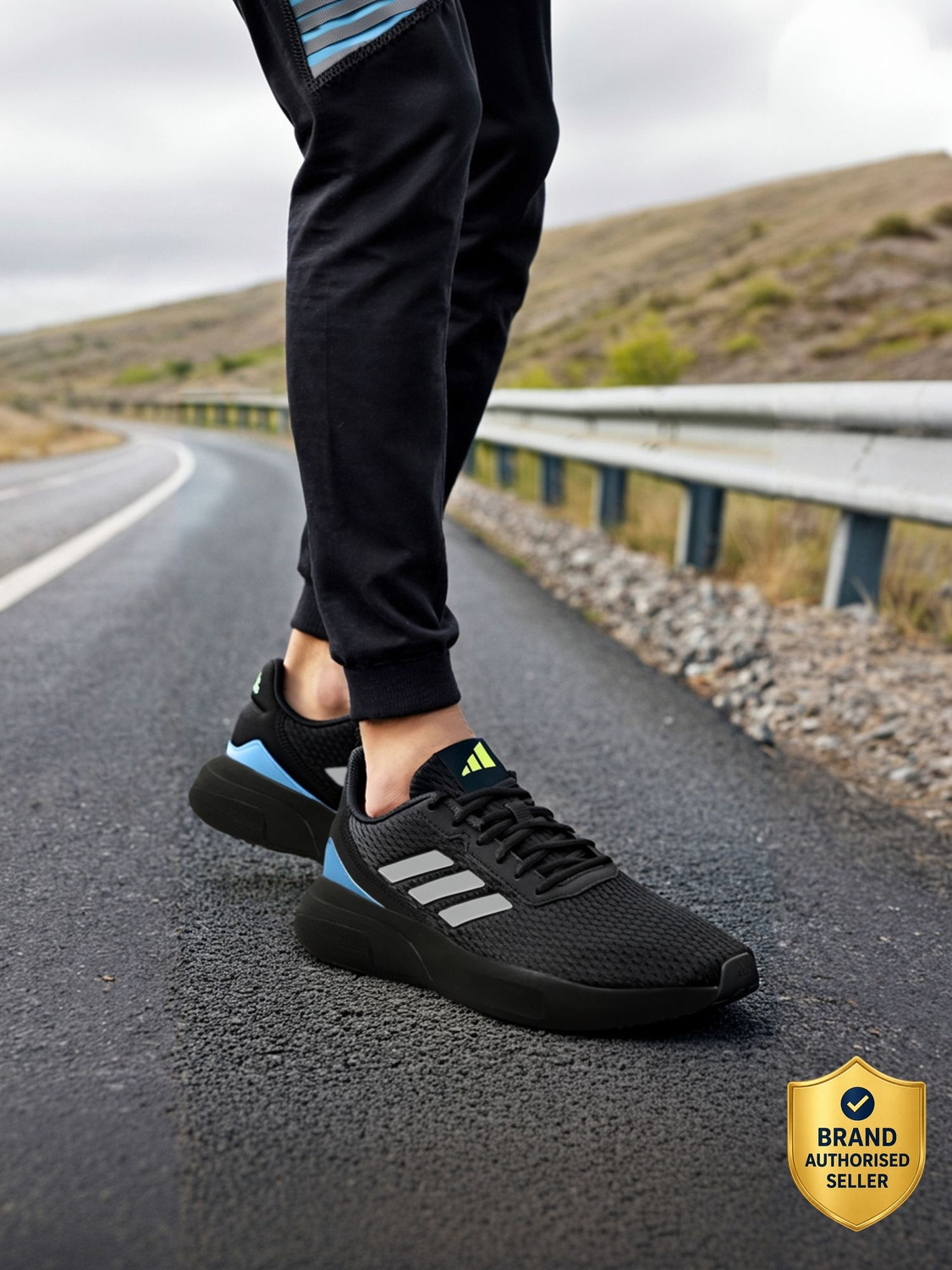 adidas Runesy M Running Shoes (Black, UK 8) - Image 1