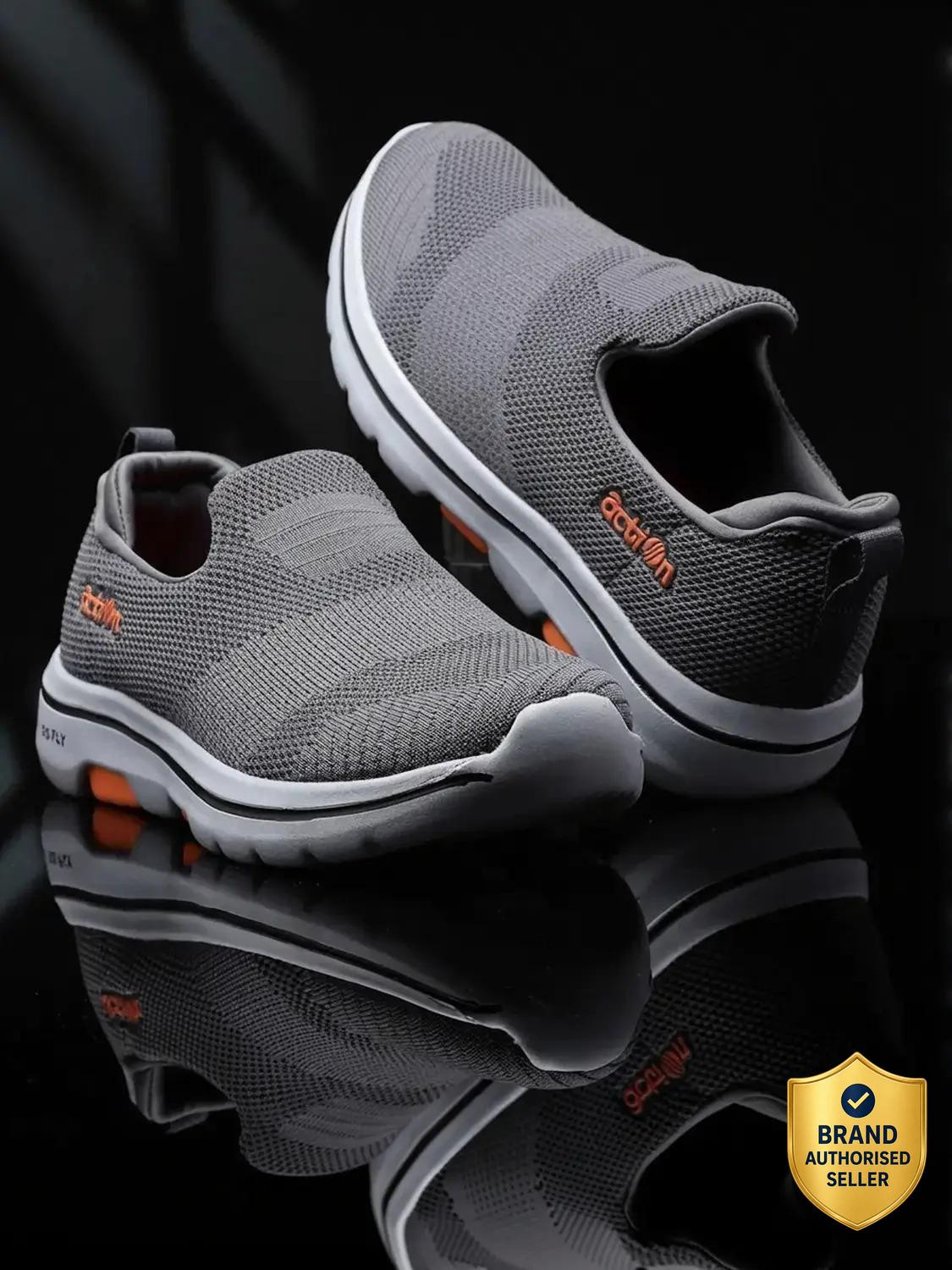 action Athleo ATG-487 Comfortable Lightweight Breathable Durable Sports Slip-On Running Shoes For Men (Grey , 8) - Image 1