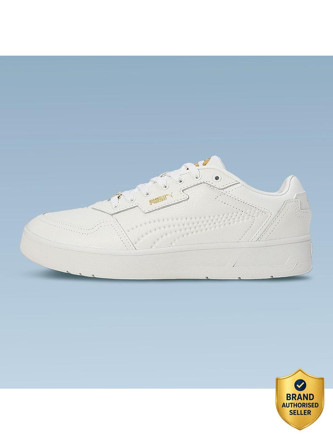 PUMA Court Classic Lux Sneakers, White, Size 11 - Image 1